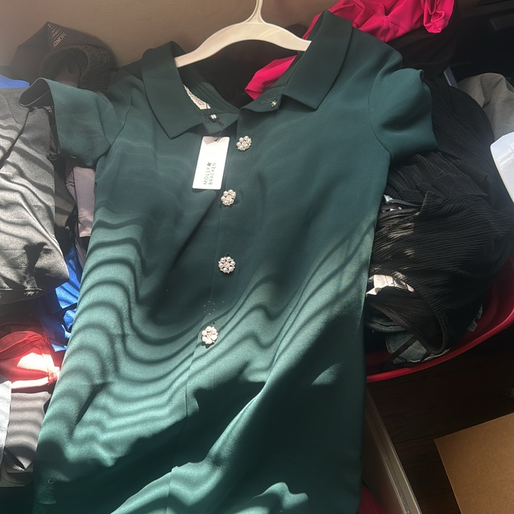 Molly Bracken Dark Green Party dress. Medium.